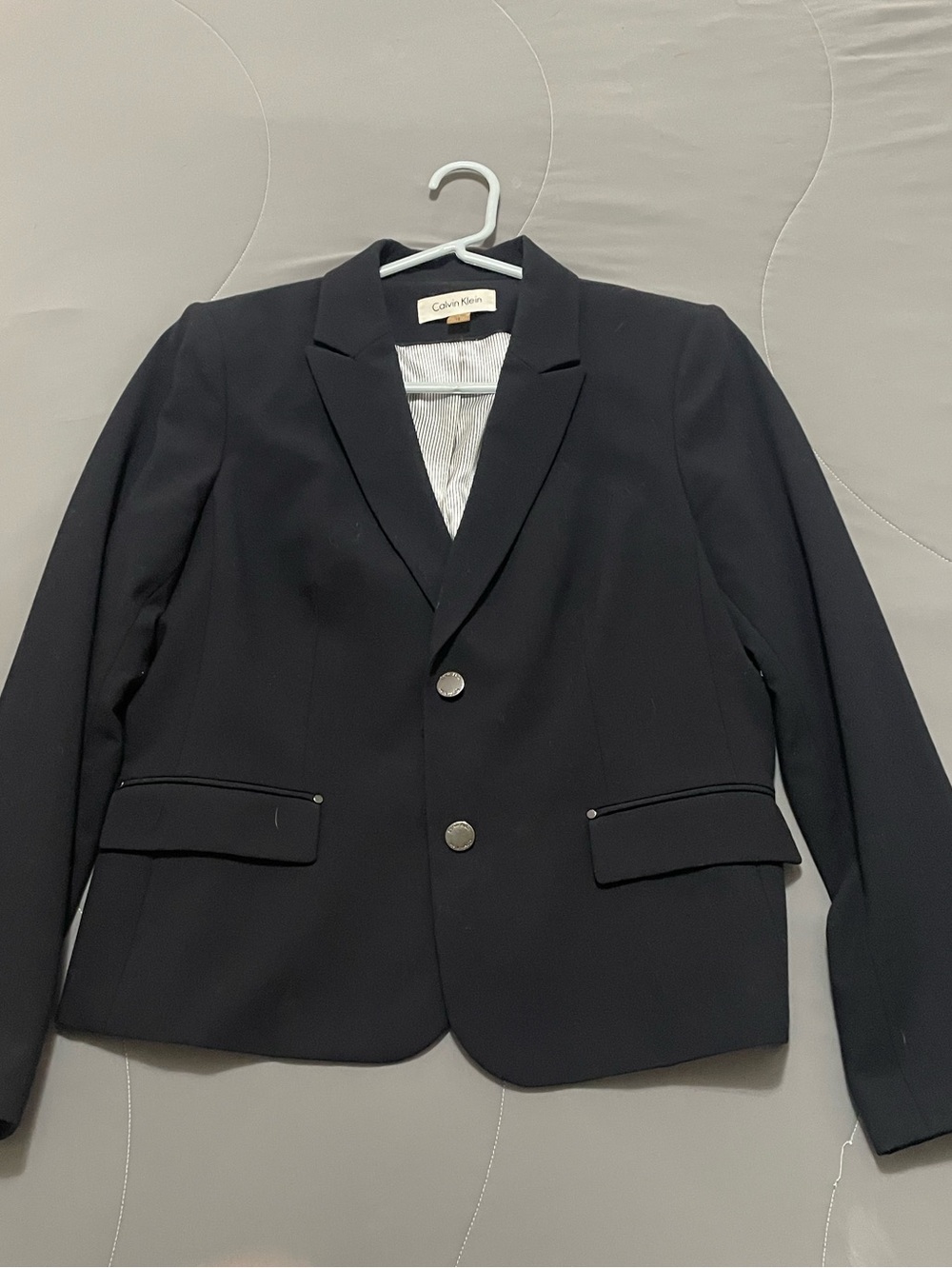 Calvin Klein Navy Women’s Two-Button Notch Lapel Blazer